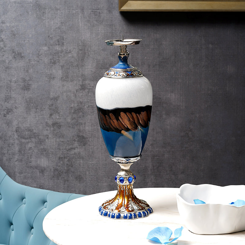 The "Cobalt" Abstract Art Candlestick Holder