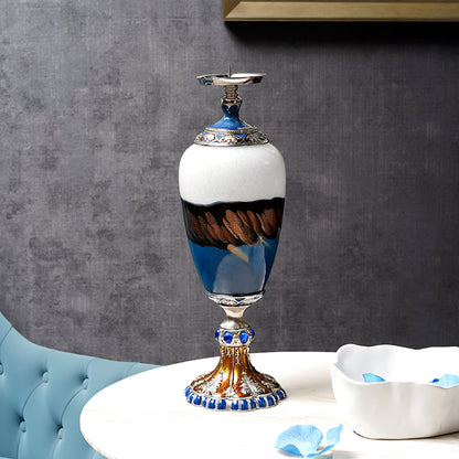 The "Cobalt" Abstract Art Candlestick Holder