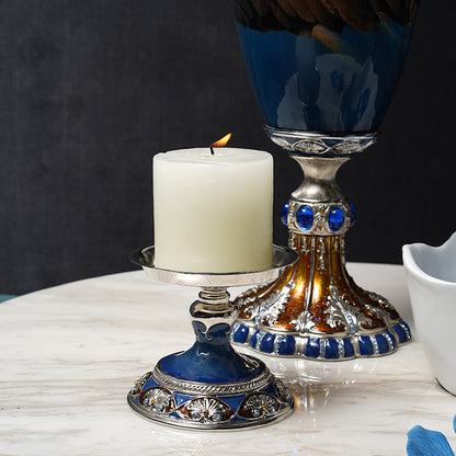 The "Cobalt" Abstract Art Candlestick Holder