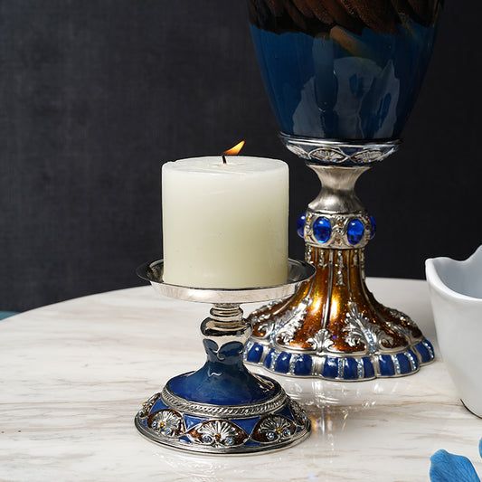حامل شموع فني تجريدي "كوبالت"
