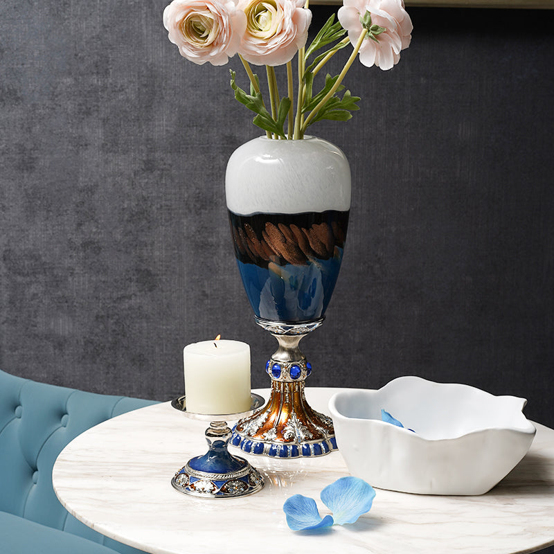 The "Cobalt" Abstract Art Candlestick Holder