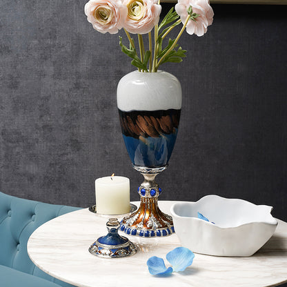 The "Cobalt" Abstract Art Candlestick Holder