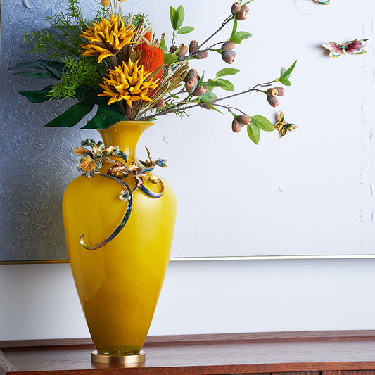 The "Florentina" Orchid & Dragonfly Tall Vase