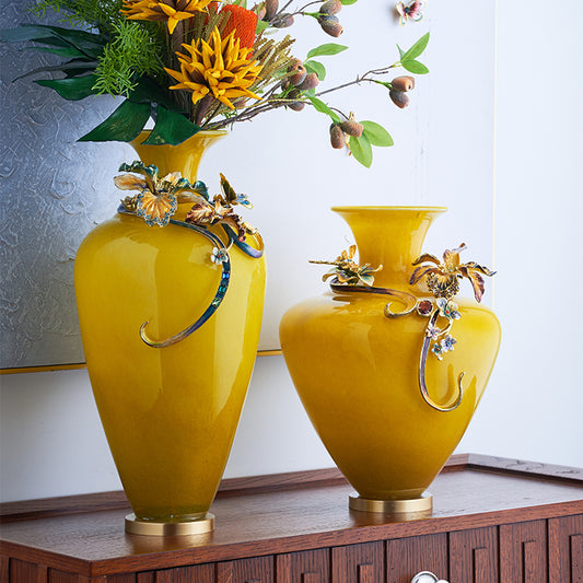 The "Florentina" Orchid & Dragonfly Tall Vase
