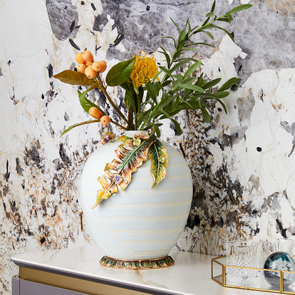 مزهرية "بلوما" الكبيرة المطلية بالمينا على شكل ورقة شجر 