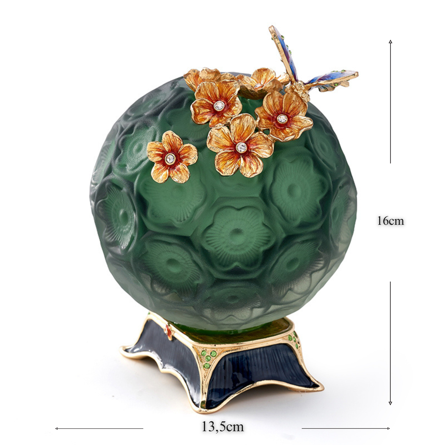 Emerald Frost "Jeweled Meadow" Orb Vase