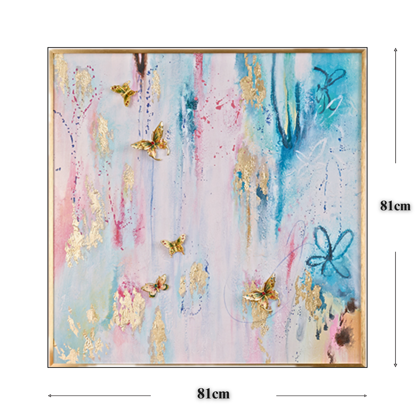 Pastel Reverie "Golden Butterfly" Fluid Art