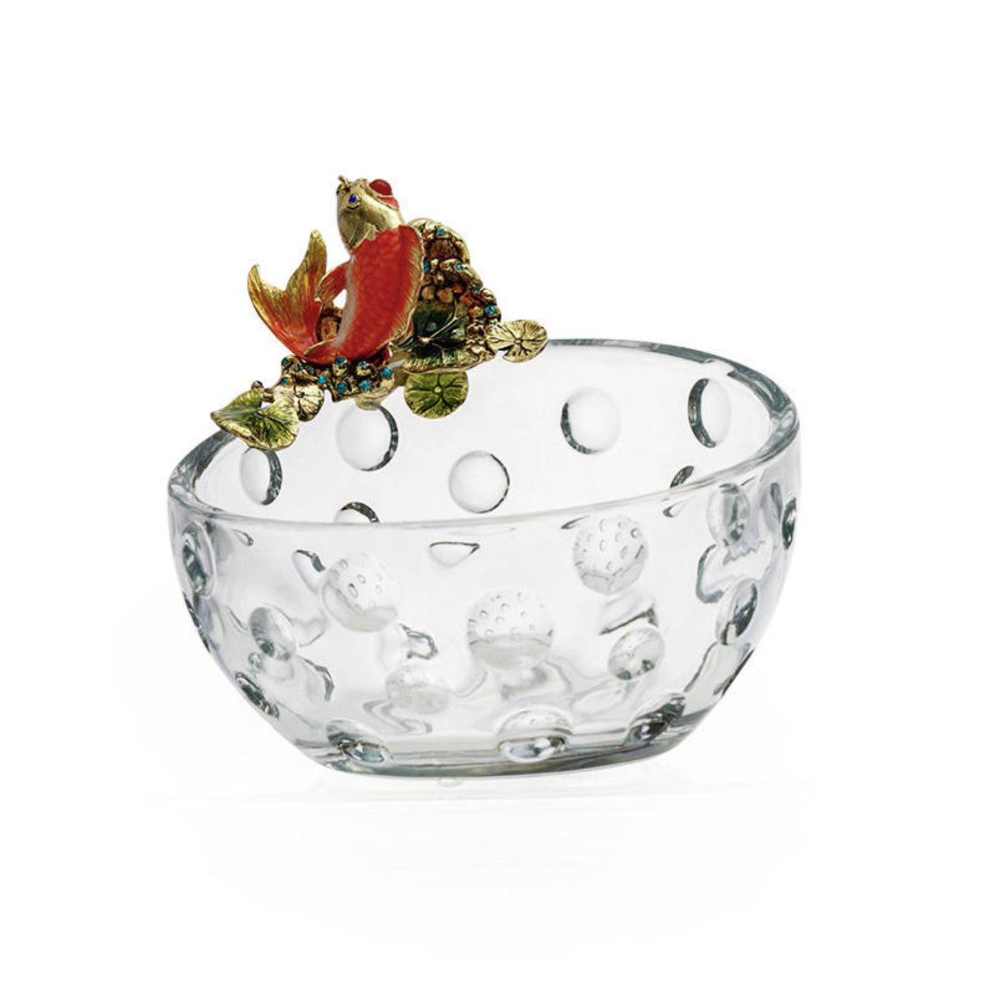 Golden Koi Crystal Ripple Bowl