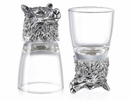 Silver Wolf Shot Glass