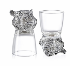 Silver Tiger Shot Glass
