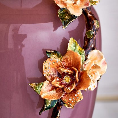 Burgundy Blossom Table Lamp