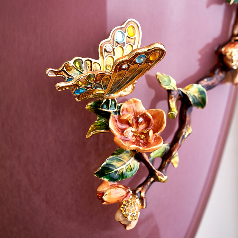 Burgundy Blossom Table Lamp