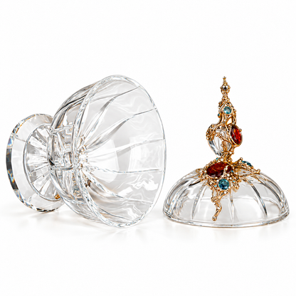 Azure Majesty Jeweled Crystal Jar