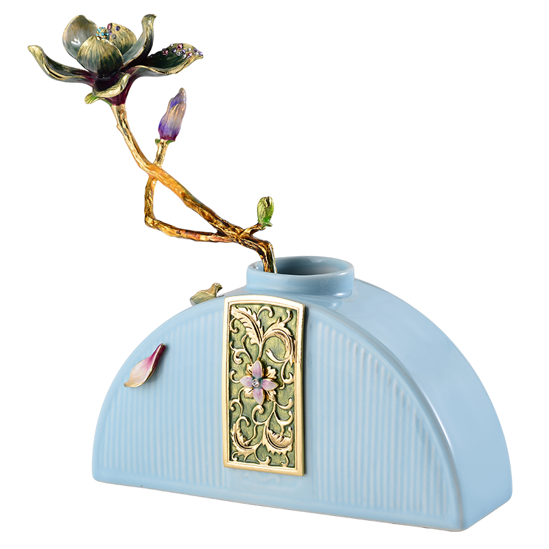 Blue Blossoms Vase