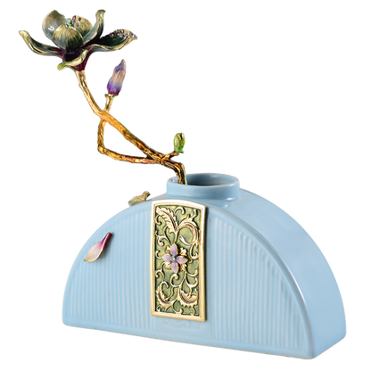 Blue Blossoms Vase