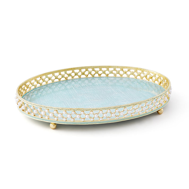 Azure Pearl Filigree Tray