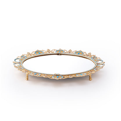 Azure Lace Mirrored Tray