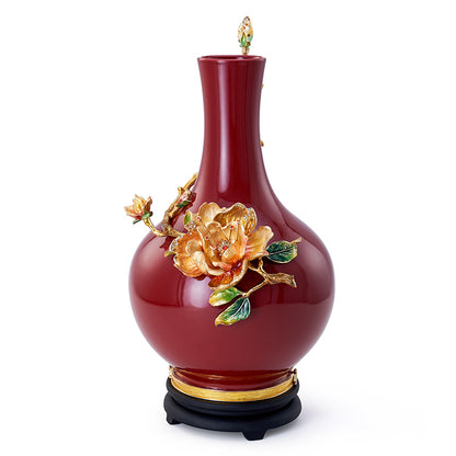 مزهرية إمبريال كريمزون "النرجس الذهبي" الكبيرة