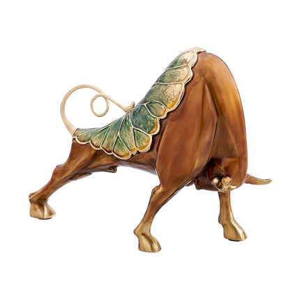 Nature-Born Bronze Bull Ornament
