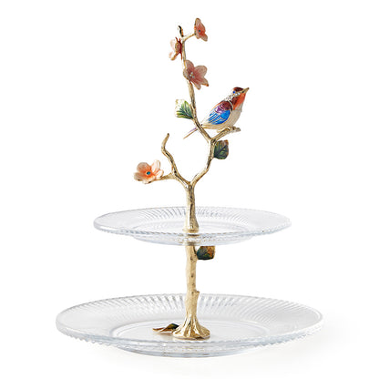 حامل الطيور المغردة الذهبية متعدد الطبقات