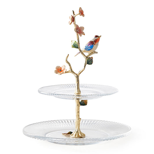 حامل الطيور المغردة الذهبية متعدد الطبقات