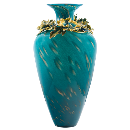 Turquoise Majesty Glass Vase