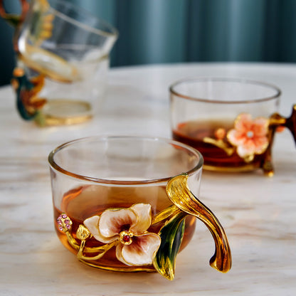 أواني زجاجية حرفية بنمط أوراق الشجر الساحرة