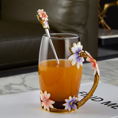 Spring Blossom Glass Tea Cup