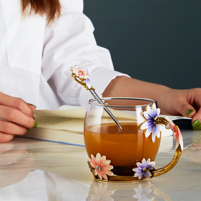 كوب لافندر بلوم المصنوع يدويًا