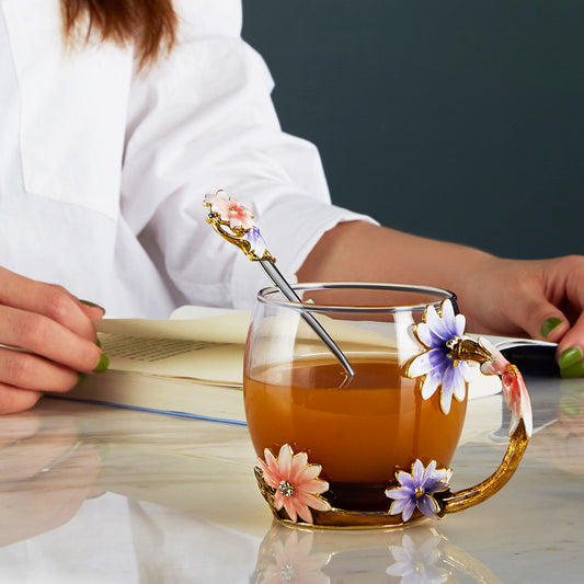 كوب لافندر بلوم المصنوع يدويًا