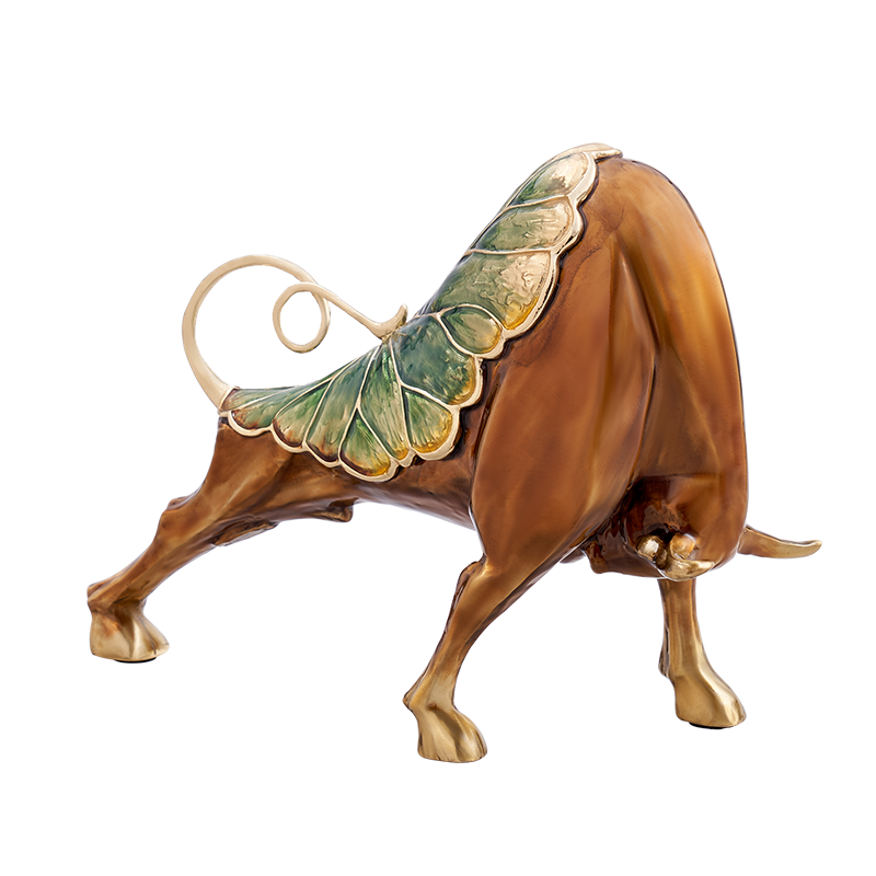 Nature-Born Bronze Bull Ornament