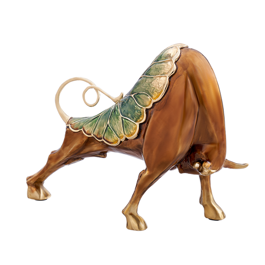 Nature-Born Bronze Bull Ornament