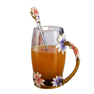 Spring Blossom Glass Tea Cup