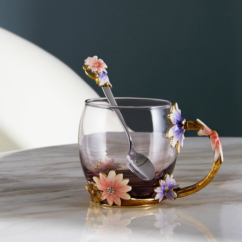 كوب لافندر بلوم المصنوع يدويًا